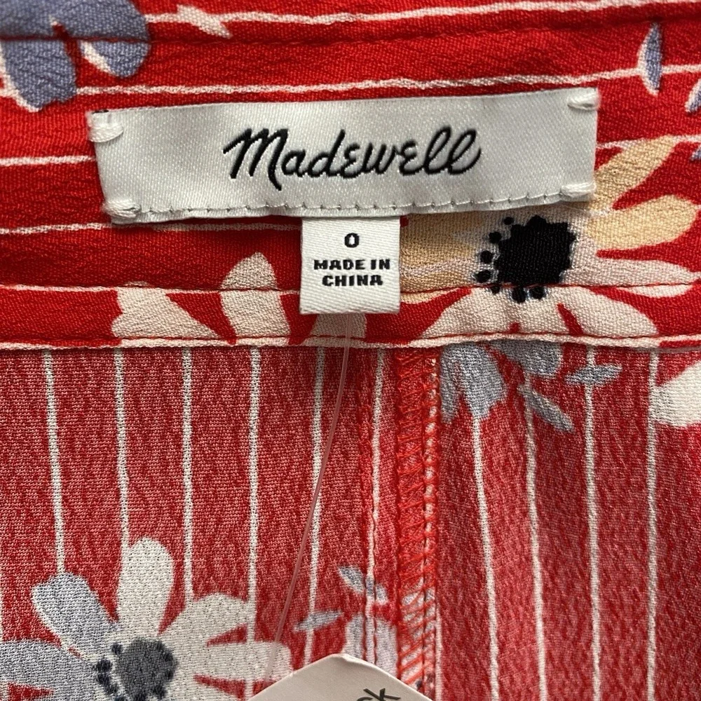 Madewell Womens Red Retro Stripe‎ Boho Floral Mini Skirt Daisy Size 0 Cottage